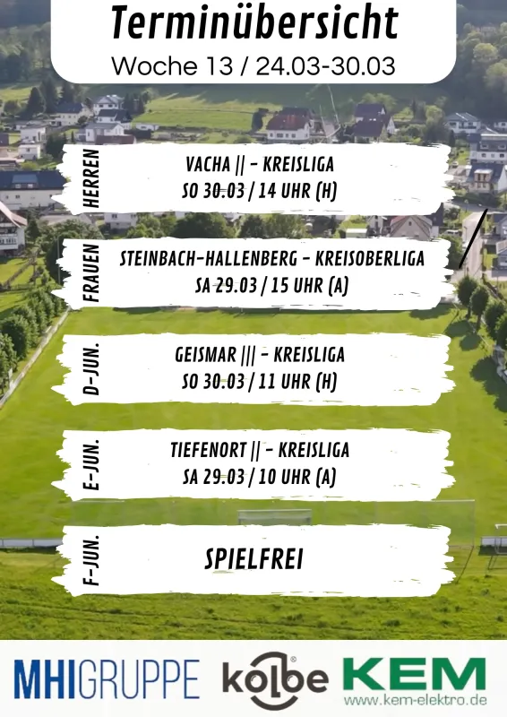 Wochenübersicht KW 13