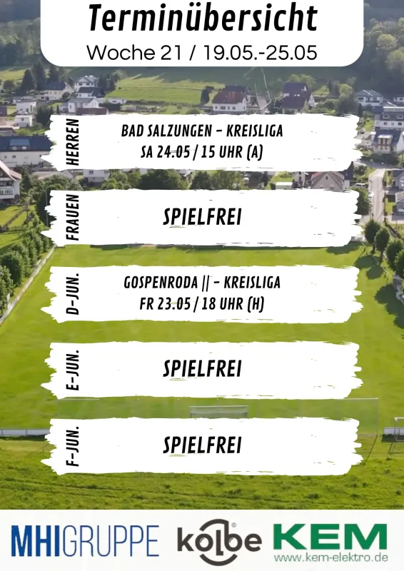 Wochenübersicht KW 21