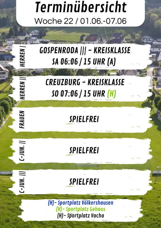Wochenübersicht Herren - C-Junioren KW23
