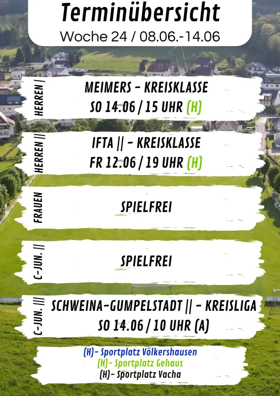 Wochenübersicht Herren - C-Junioren KW24