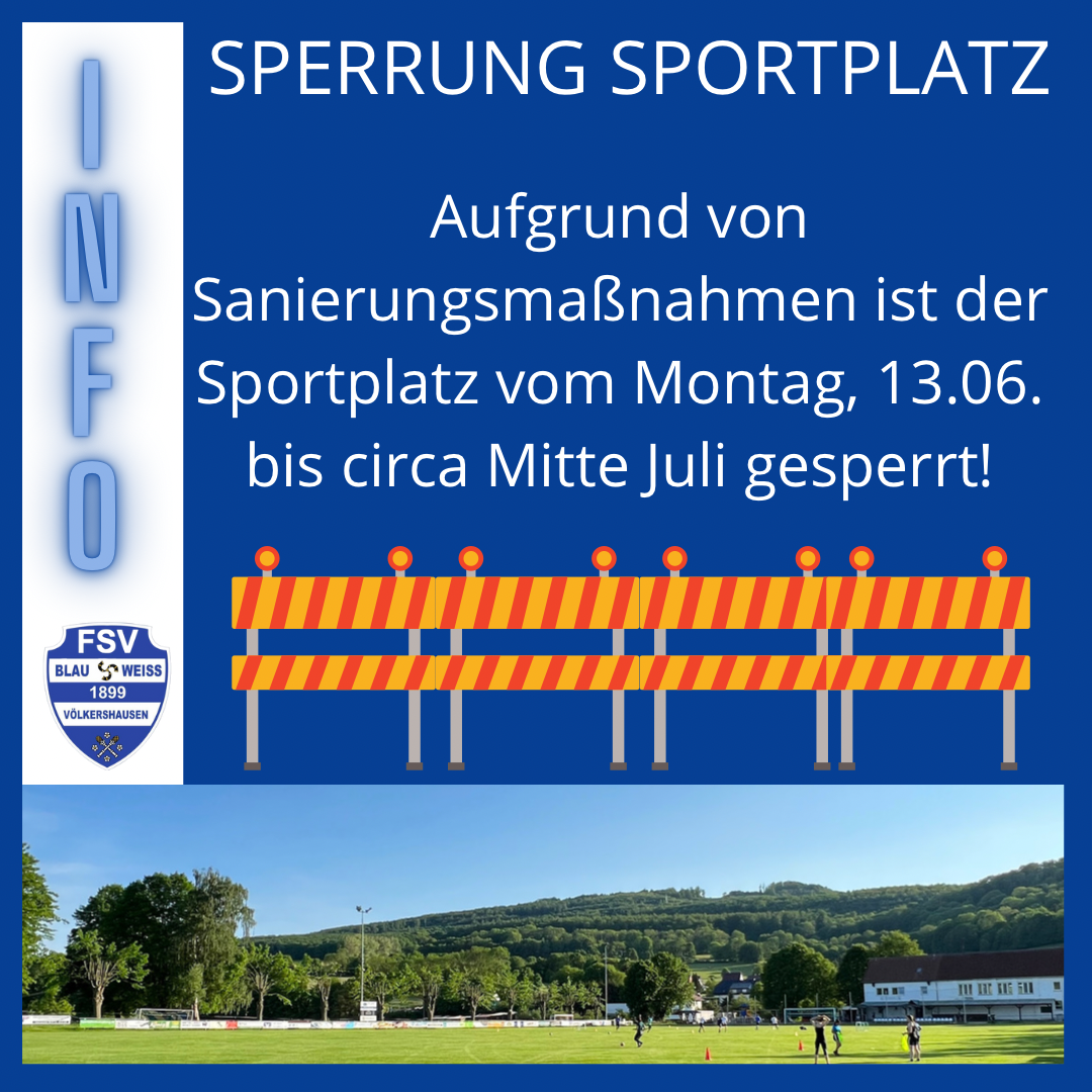 Platzsperre im Stadion am Öchsenberg!