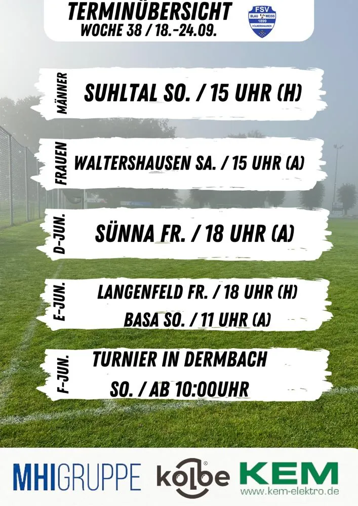 Terminübersicht KW38