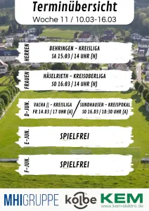 Wochenübersicht KW 11
