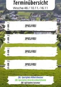 Wochenübersicht E-Junioren - D-Junioren KW46