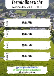 Wochenübersicht E-Junioren - D-Junioren KW48
