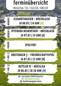 Wochenübersicht Herren - C-Junioren KW10