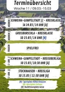 Wochenübersicht Herren - C-Junioren KW11