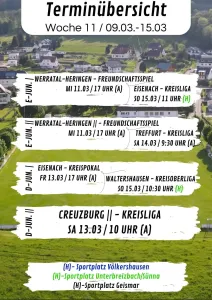 Wochenübersicht E-Junioren - D-Junioren KW11