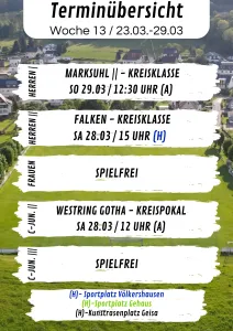 Wochenübersicht Herren - C-Junioren KW13