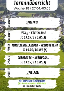 Wochenübersicht Herren - C-Junioren KW18