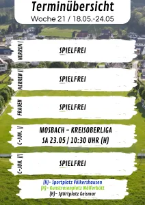Wochenübersicht Herren - C-Junioren KW21