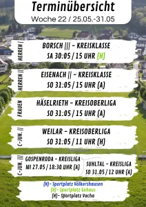 Wochenübersicht Herren - C-Junioren KW22